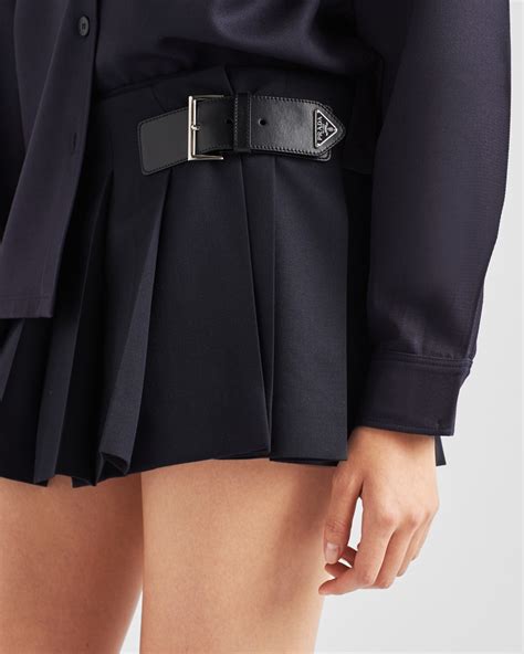 prada gabardine miniskirt|Prada.